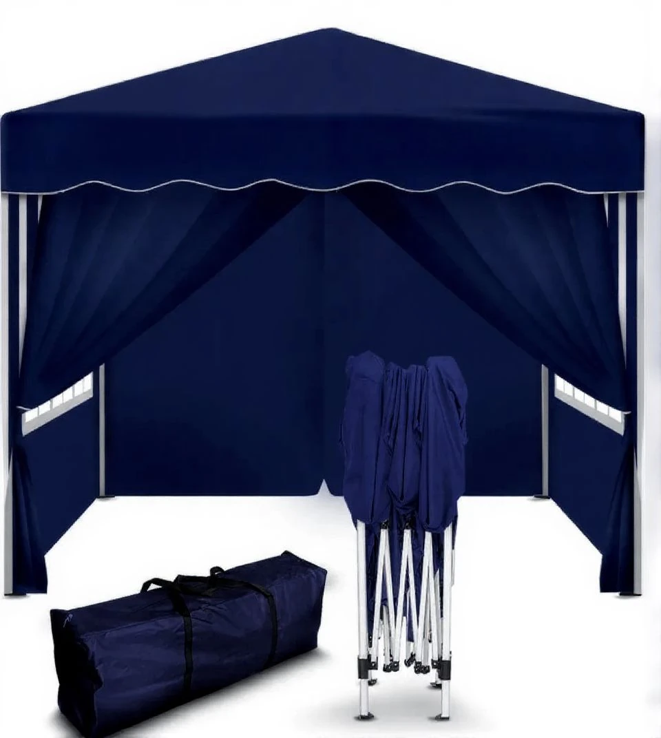 Kronenburg Faltpavillon – 3x3 m – Blau – Wasserfest – UV-Schutz 50+ – inkl. 4 Seitenteile