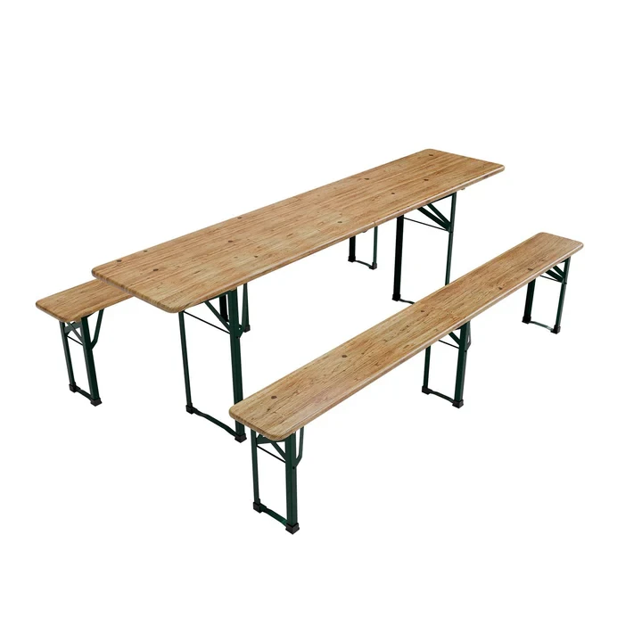 Bierzeltgarnitur Passau – 220 cm – Klappbar – Natur – Tannenholz