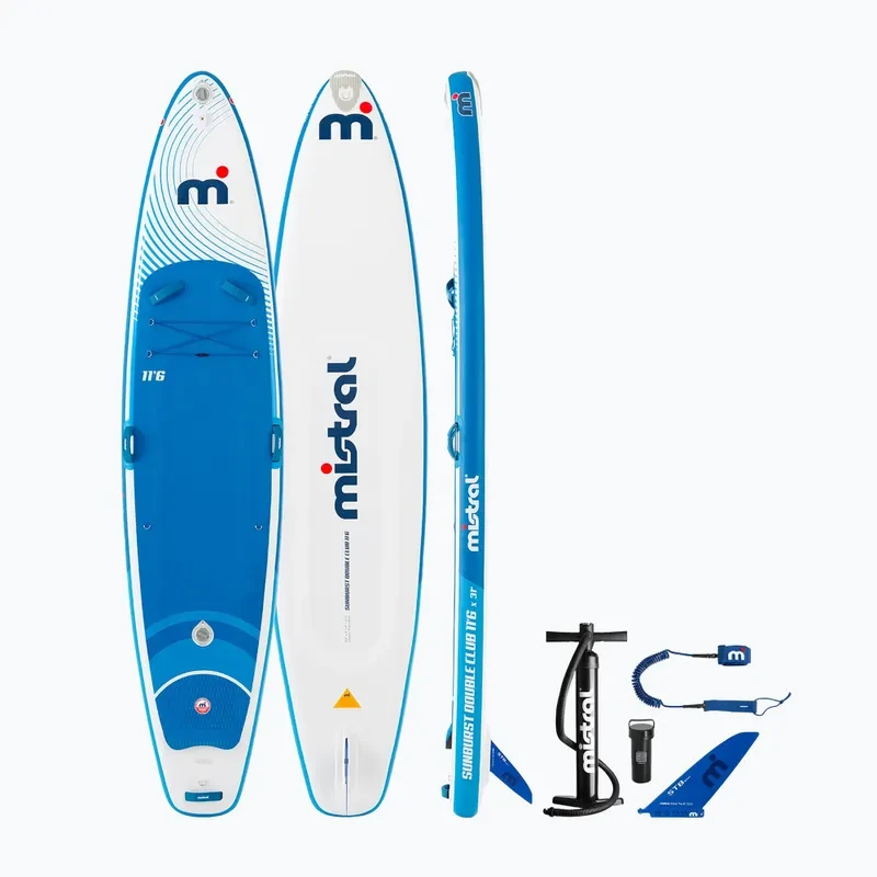 Mistral SUP Board Sunburst Double Club 11'6" – White/Green – 350 x 79 x 15,2 cm