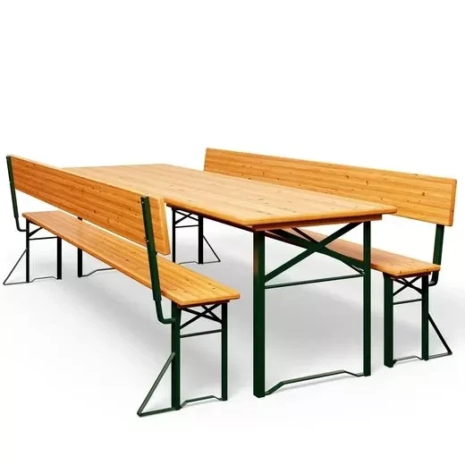 Casaria Bierzeltgarnitur – 170 cm – mit Lehne – Klappbar – Extra breiter Tisch